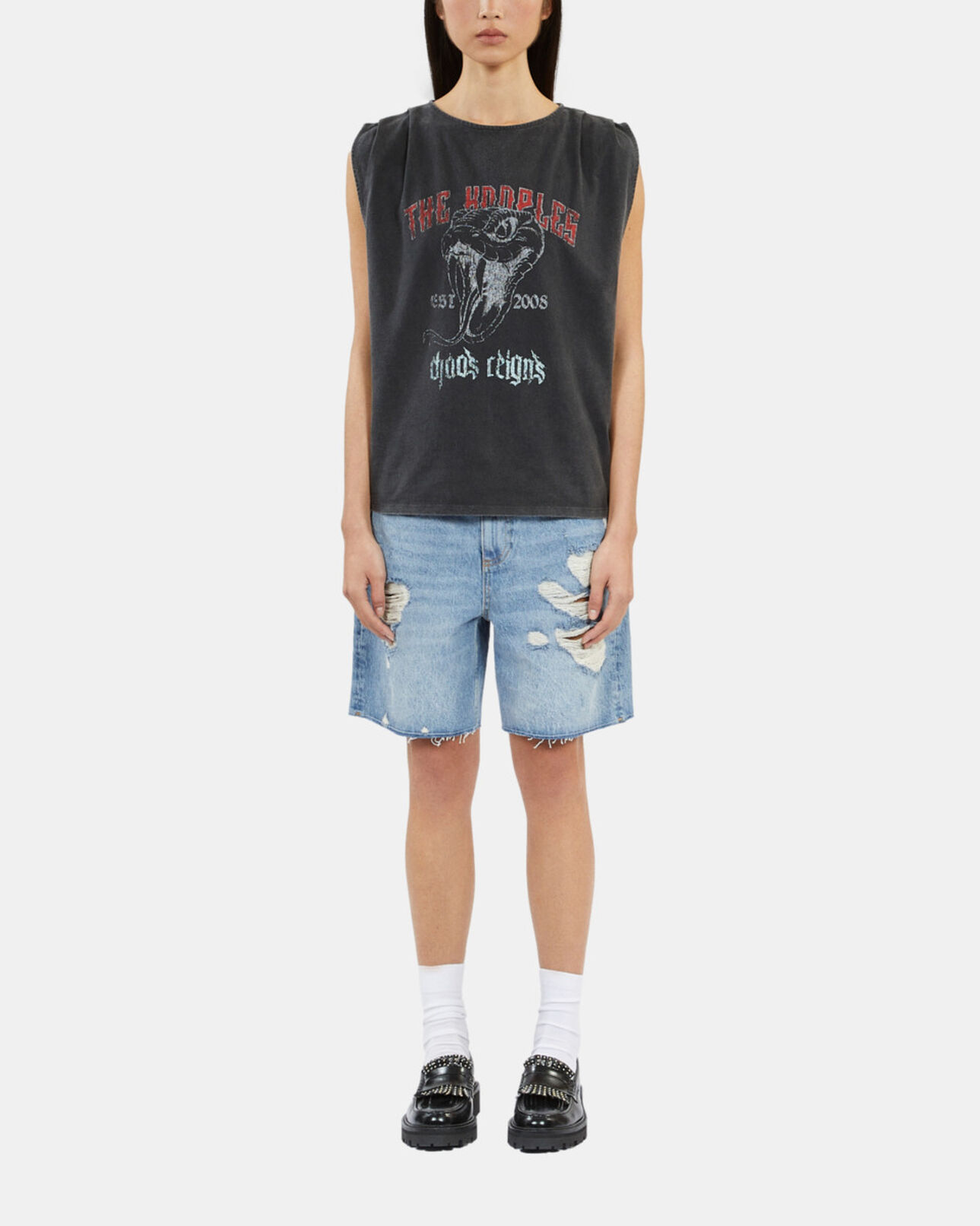 The Kooples WOMEN BLACK black top with pleating