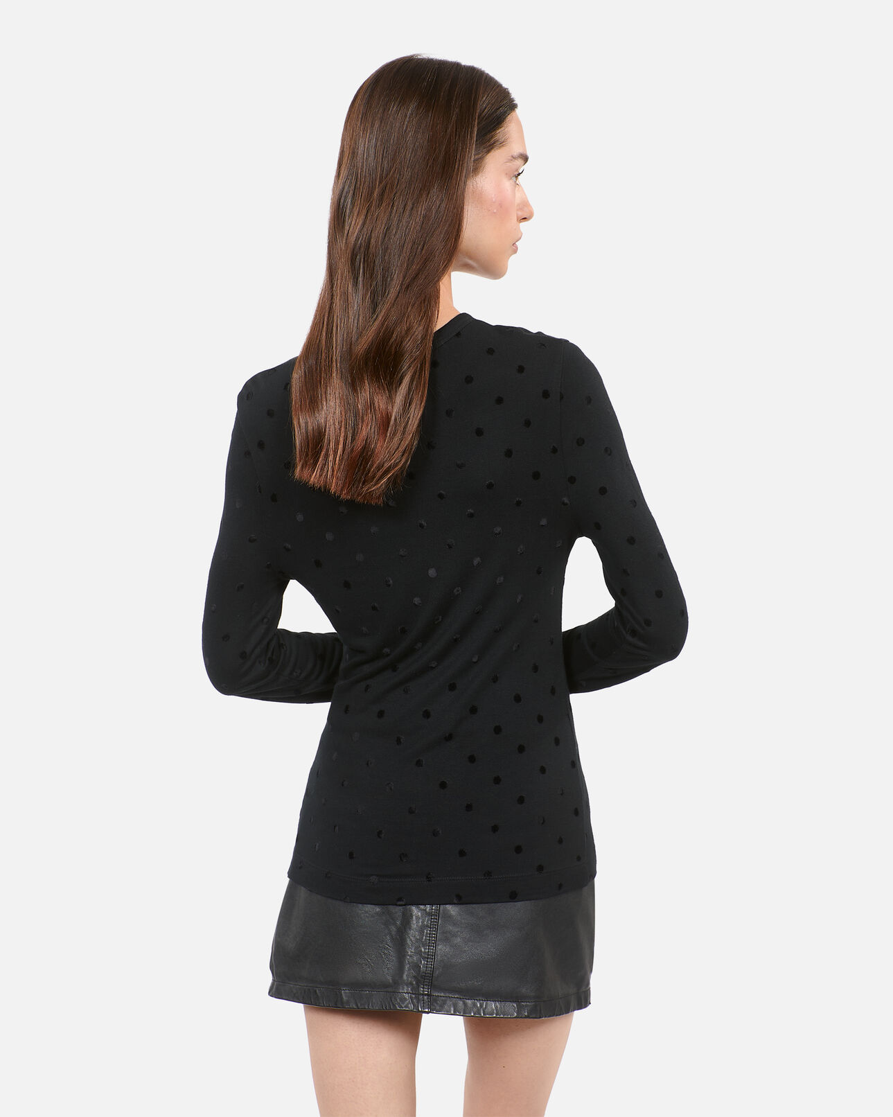 The Kooples WOMEN BLACK black long-sleeved t-shirt