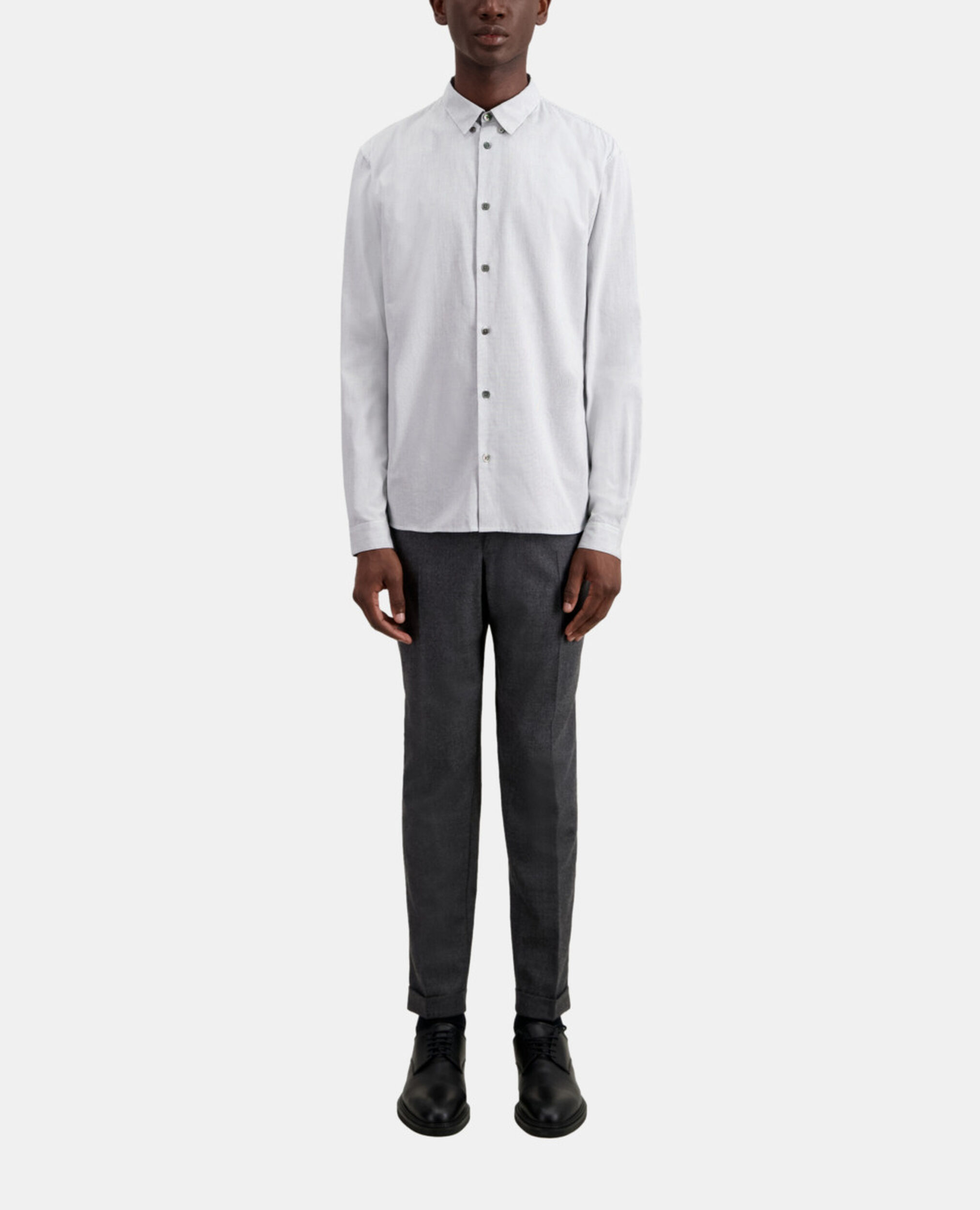 Chemise en coton à micro carreaux noirs et blancs, BLACK WHITE, hi-res image number null