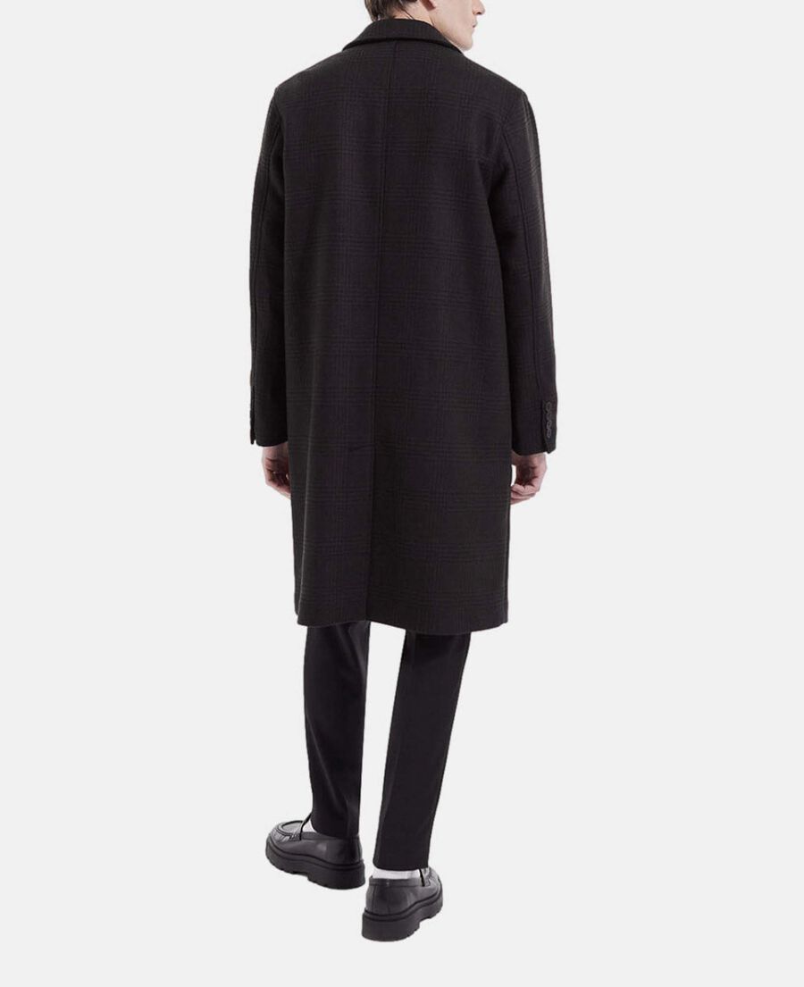 The Kooples H BLACK BROWN long black and brown checked coat