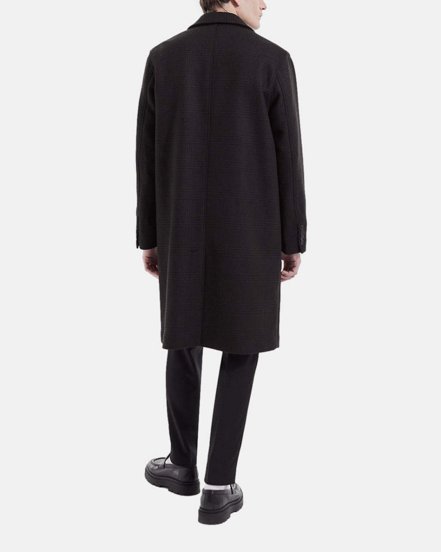 Manteau à carreaux long marron et noir, BLACK BROWN, hi-res image number null