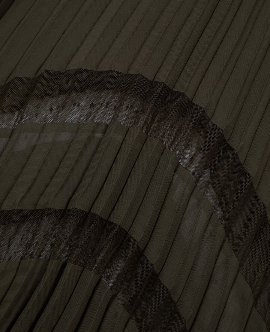 The Kooples F KAKI khaki pleated maxi dress