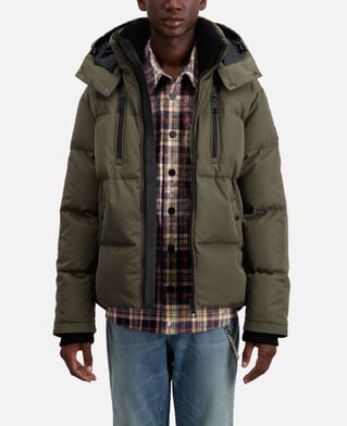 The Kooples H KAKI khaki hooded puffer jacket