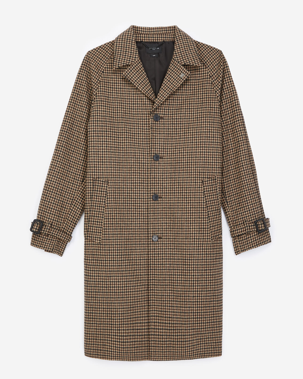 The Kooples HOMME CAMEL manteau camel laine pied-de-poule