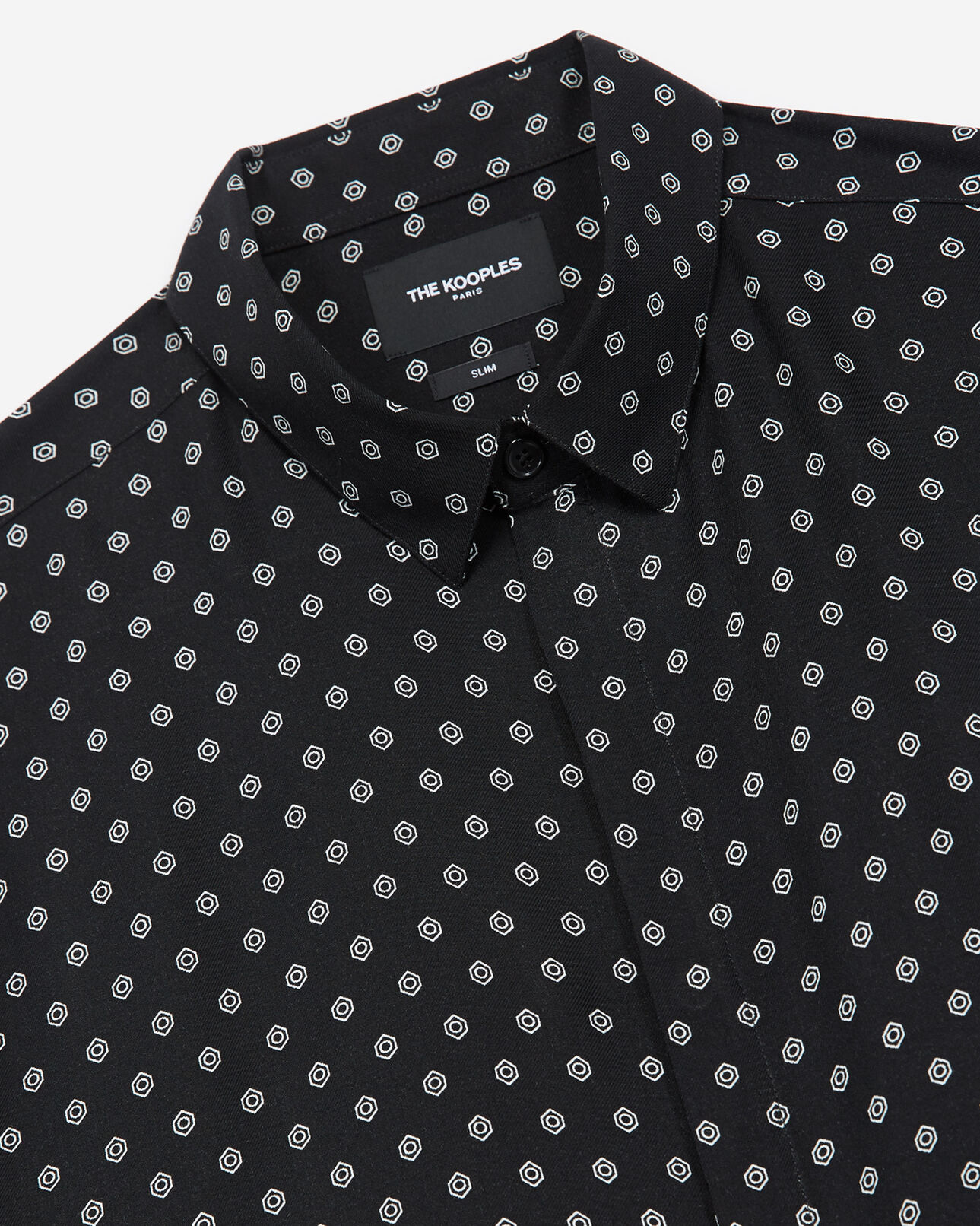 The Kooples MEN BLACK WHITE black printed shirt