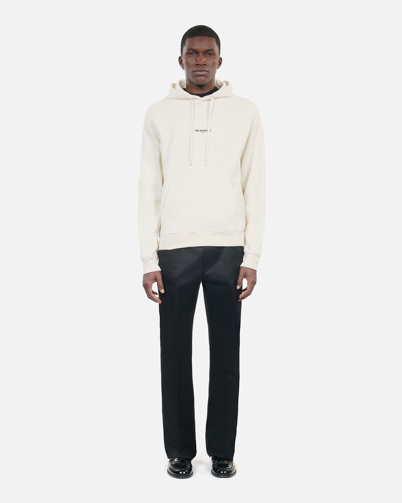 The Kooples MEN OFF WHITE black logo hoodie