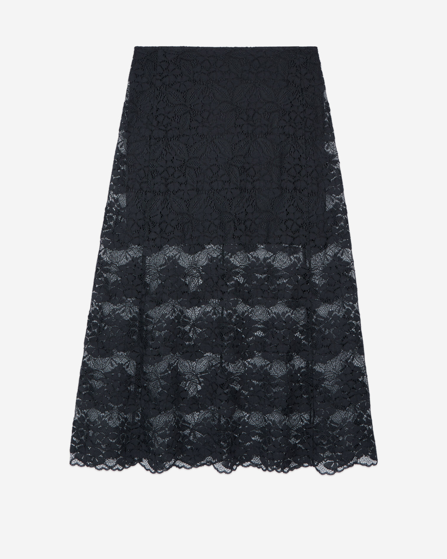 Jupe longue en dentelle noire, BLACK, hi-res image number null