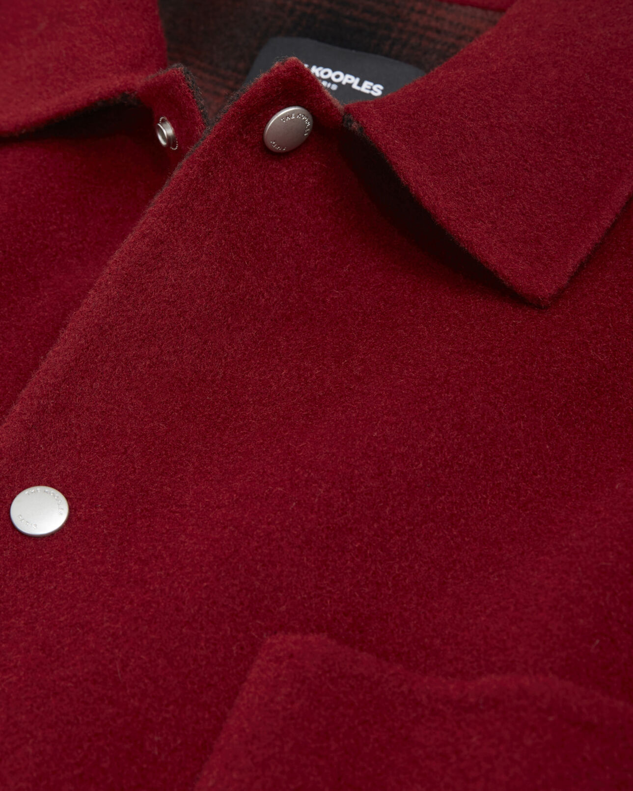 The Kooples MEN BURGUNDY burgundy wool jacket with chest pockets