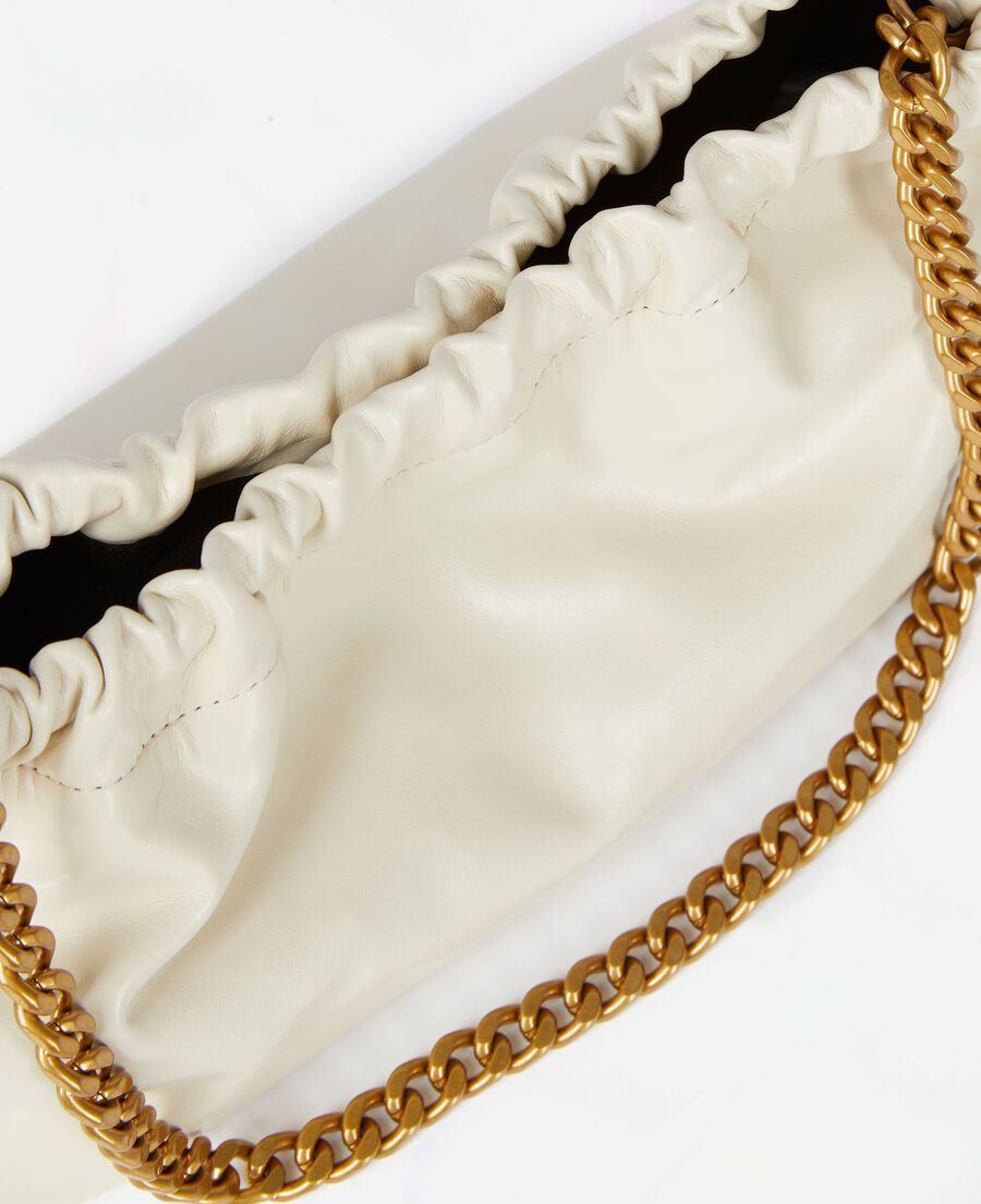 The Kooples FEMME ECRU sac taylor en cuir recycl&eacute; &eacute;cru