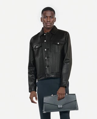 The Kooples H BLACK black leather jacket