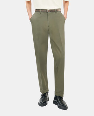 The Kooples HOMBRE OLIVE NIGHT pantal&oacute;n caqui algod&oacute;n