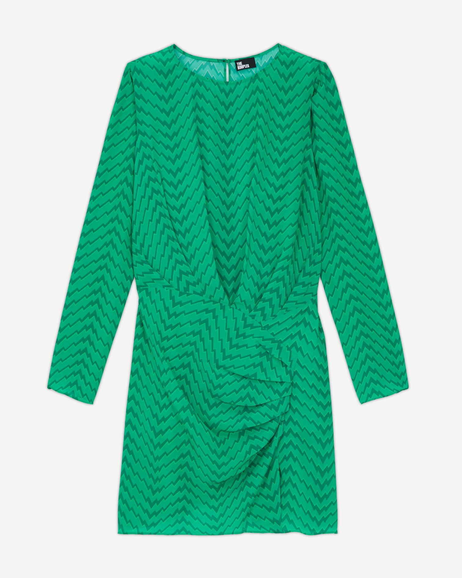 Short printed green dress, GREEN, hi-res image number null
