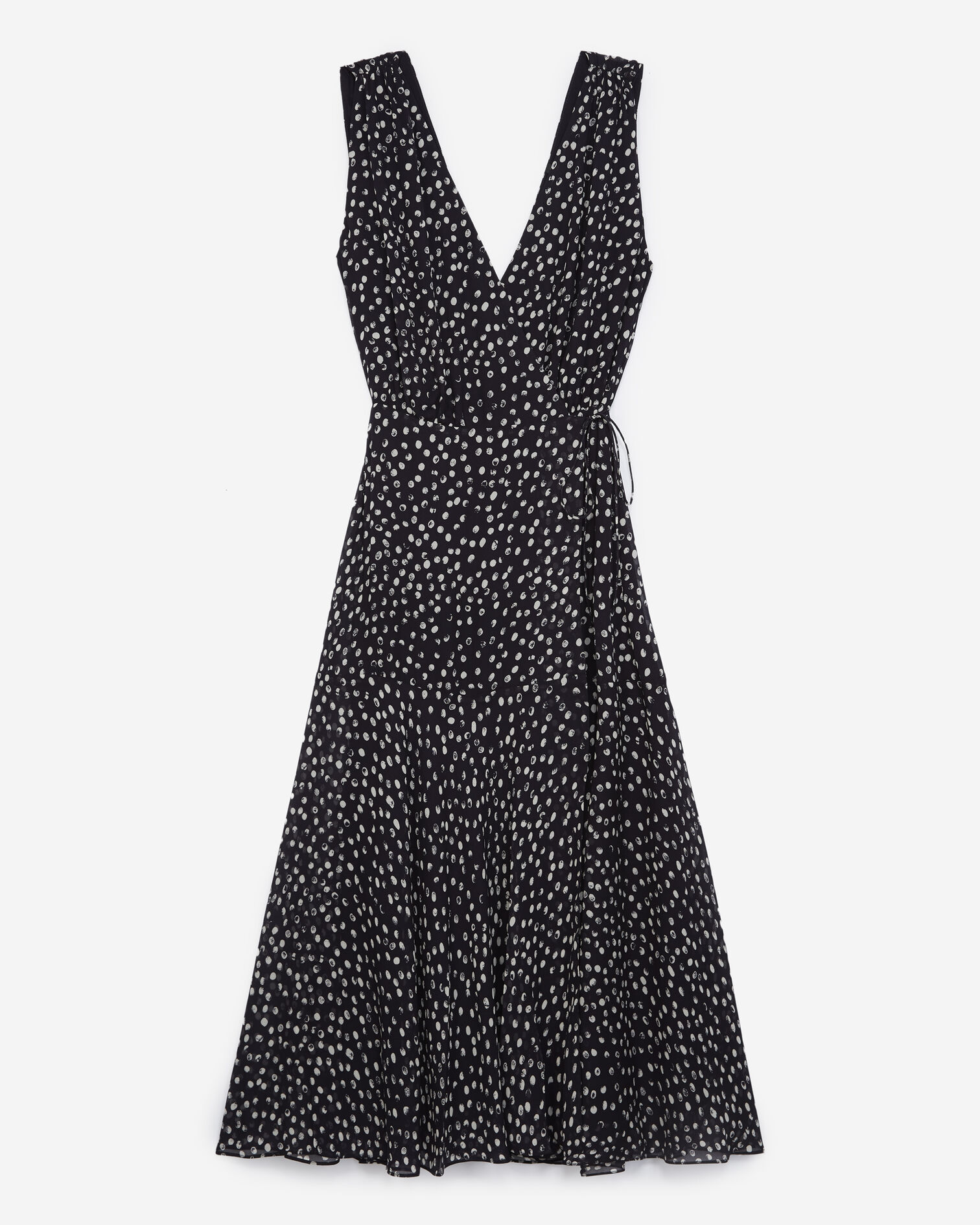 Robe portefeuille bleu marine à pois, NAVY / WHITE, hi-res image number null