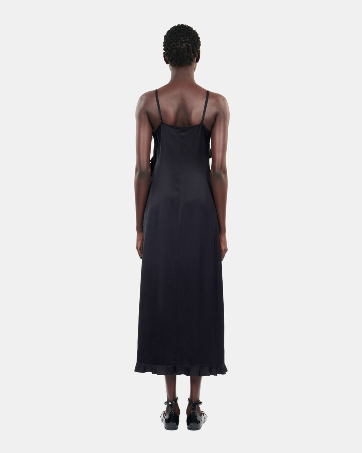 Robe nuisette longue noire, BLACK, hi-res image number null