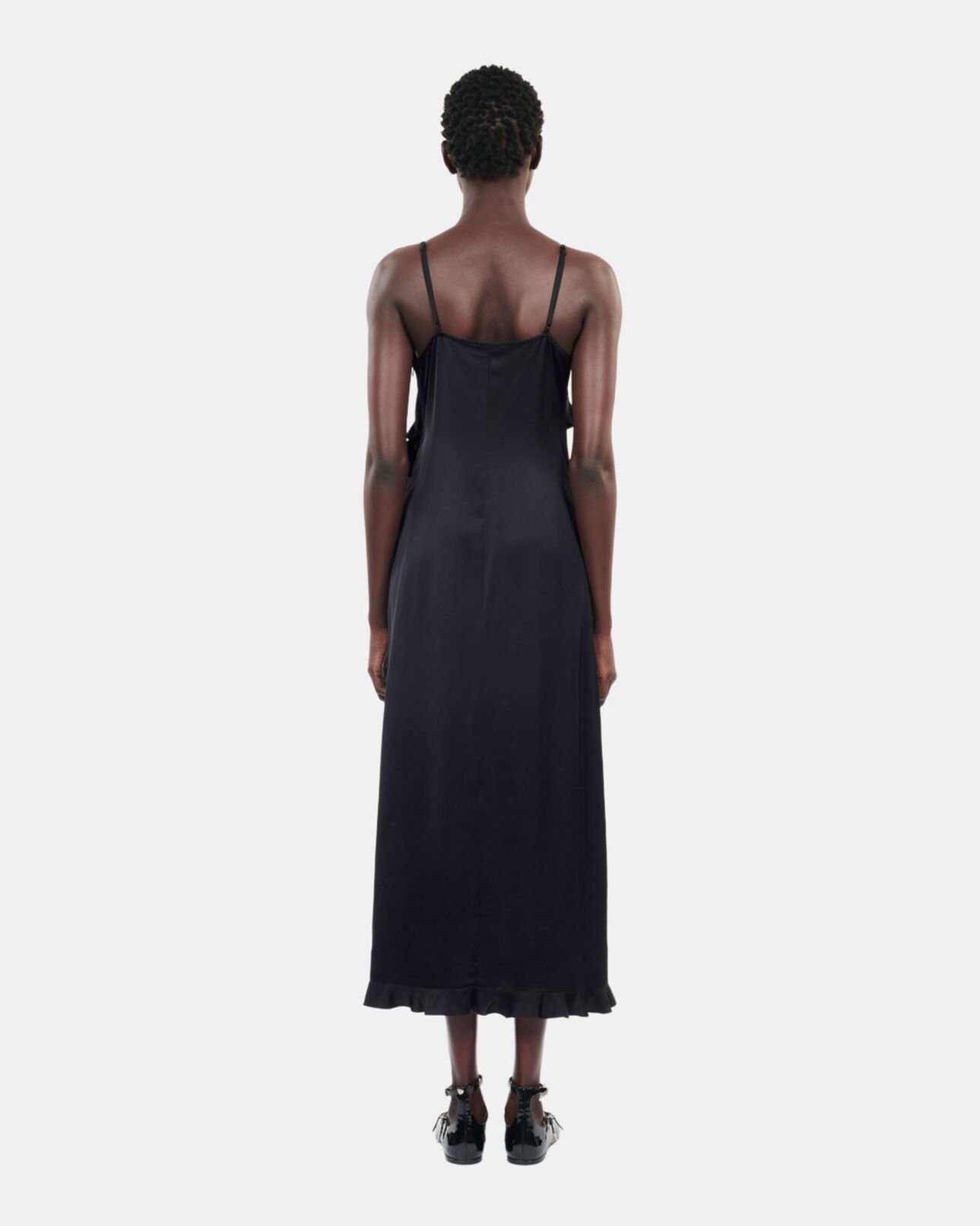 The Kooples FEMME BLACK robe nuisette longue noire