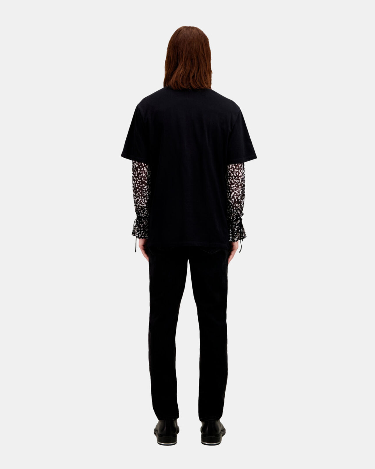 The Kooples HOMME BLACK WASHED t-shirt homme noir avec sérigraphie dagger through heart
