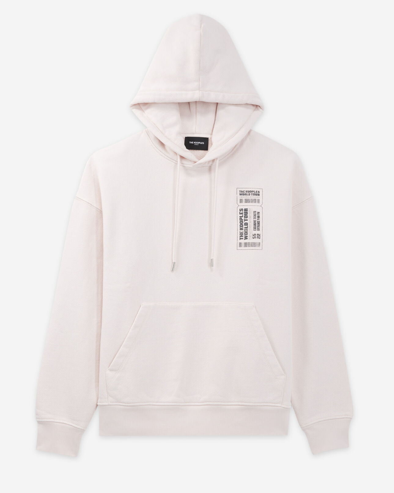 The Kooples MEN PINK pink cotton hoodie with white inscription
