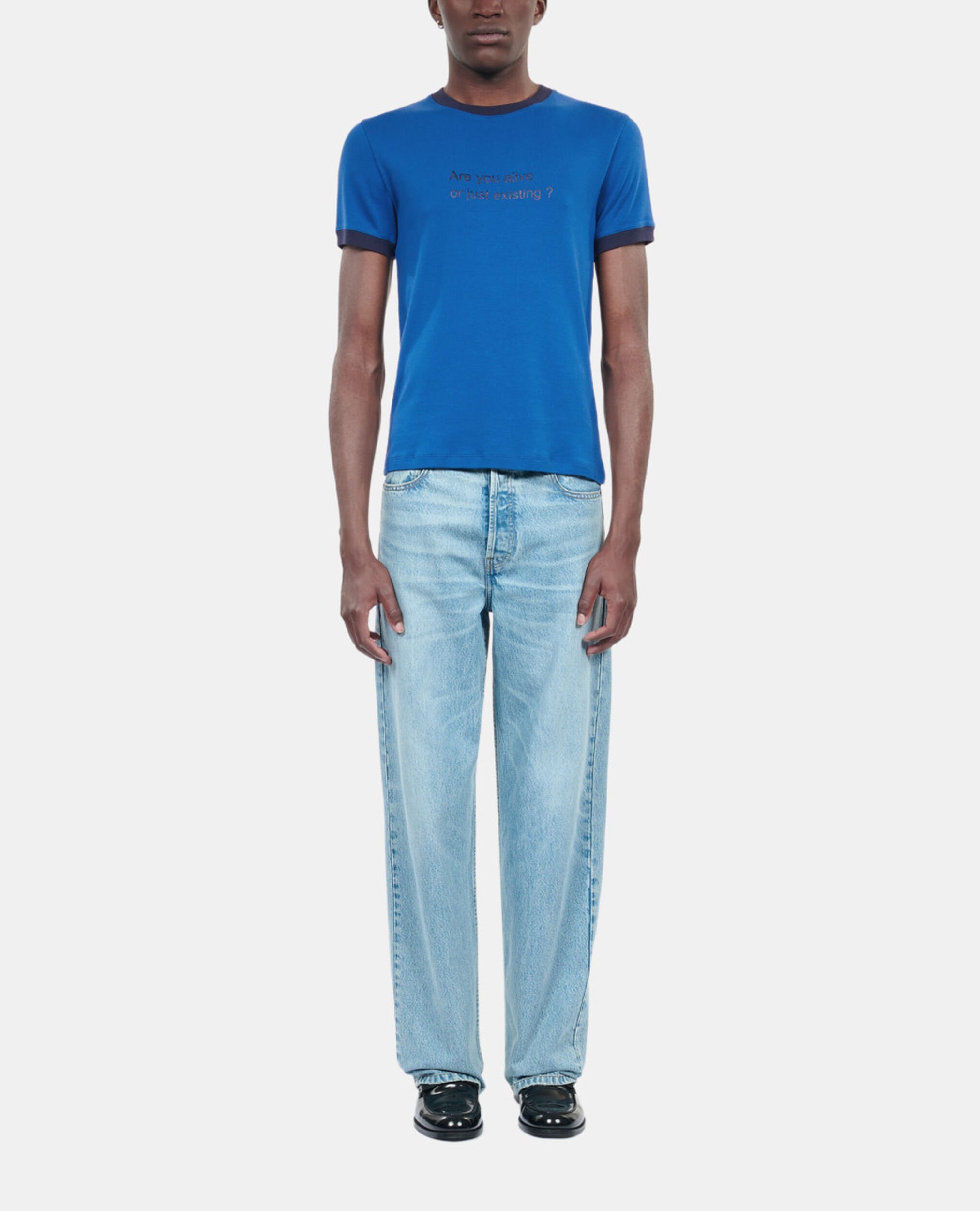 Blaues T-Shirt mit Are you alive-Siebdruck, BLUE BRUT, hi-res image number null