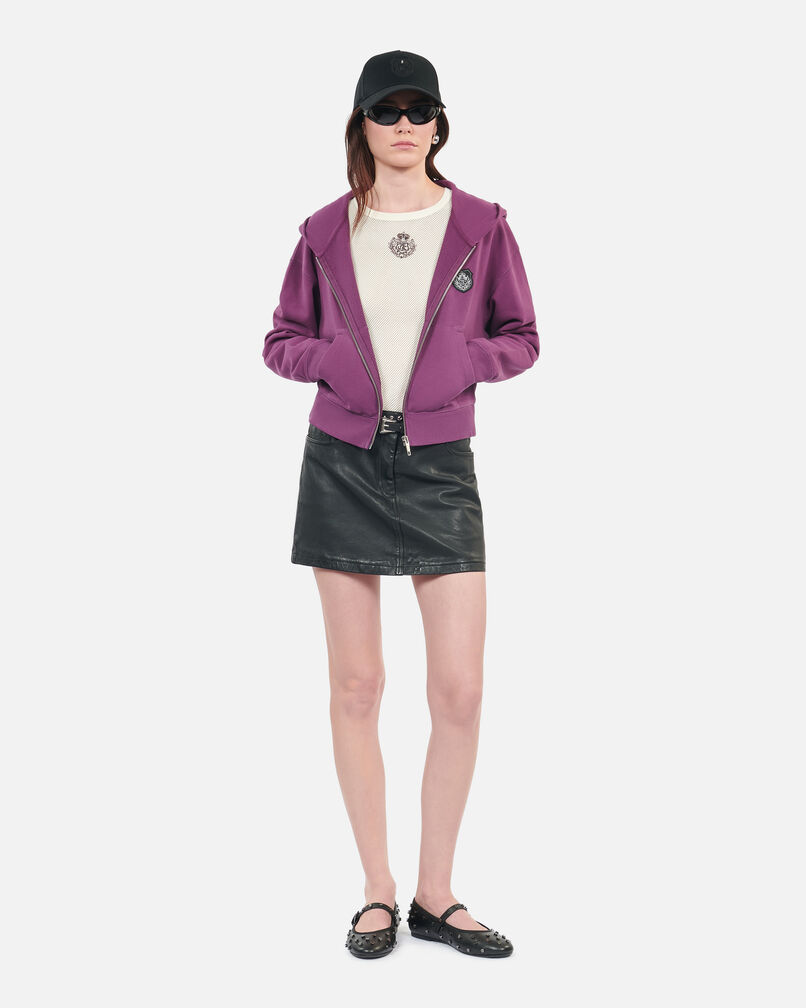 The Kooples WOMEN PRUNE purple blazon hoodie