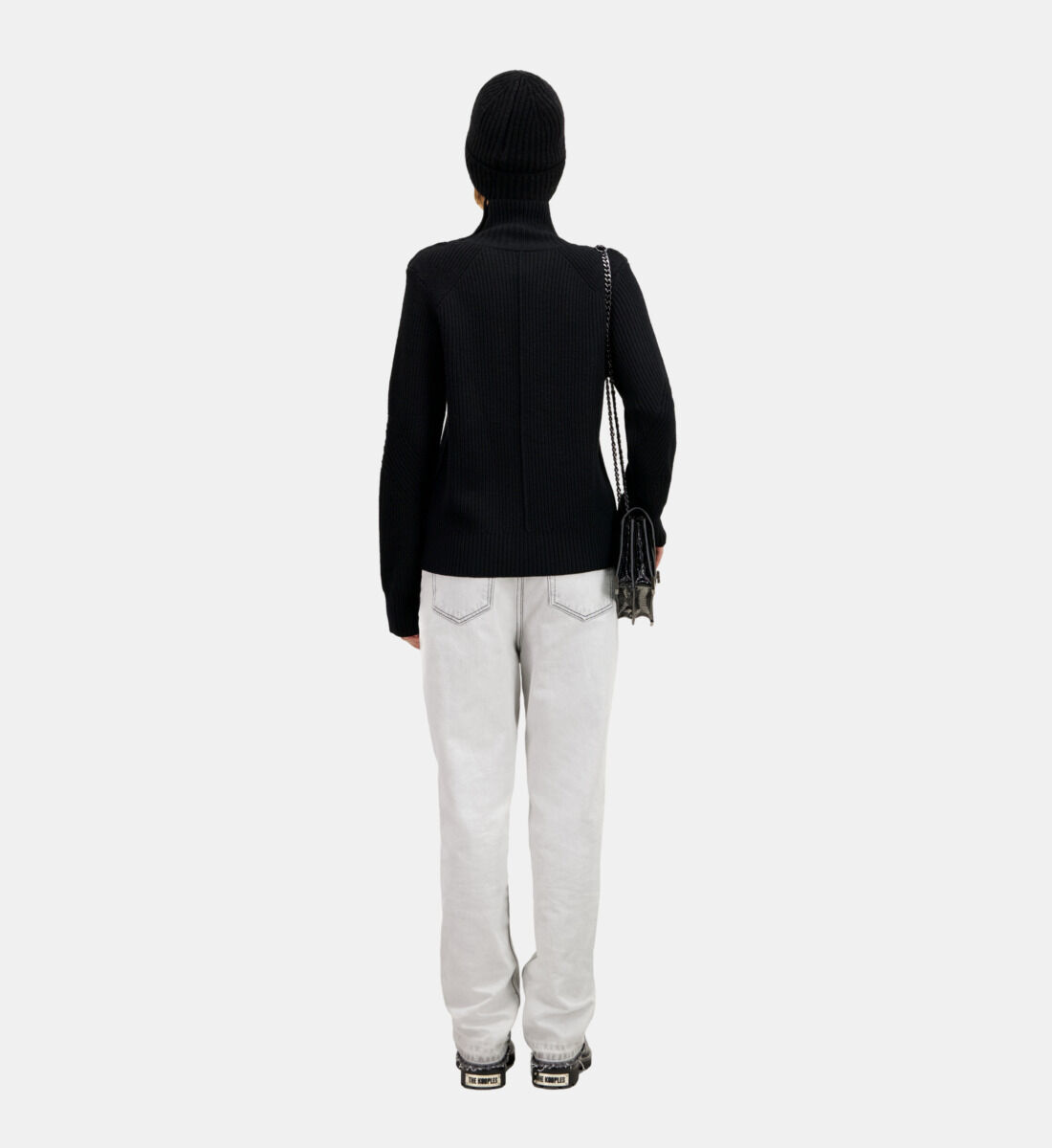Pull noir sales en laine