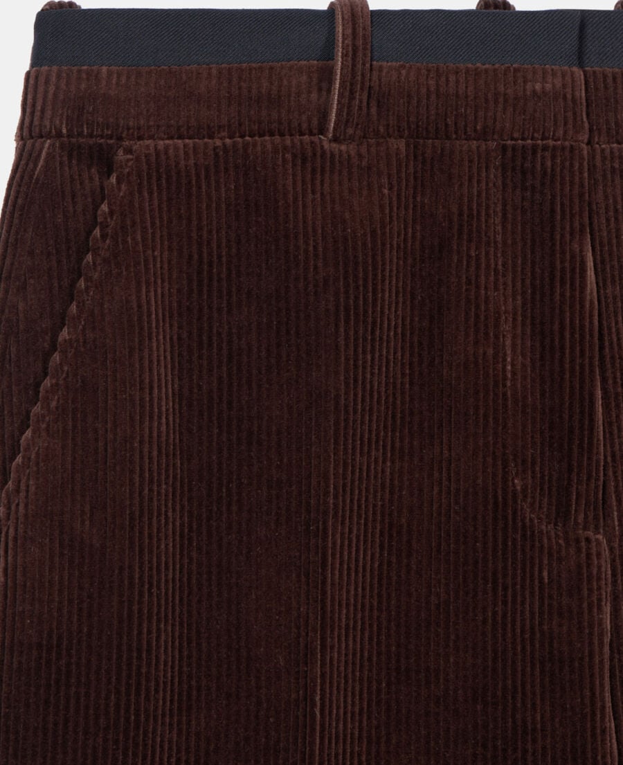 The Kooples F BROWN brown corduroy straight-leg tailored pants