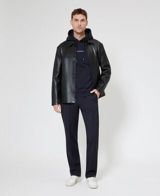 The Kooples MEN DARK NAVY hooded sweatshirt with navy logo