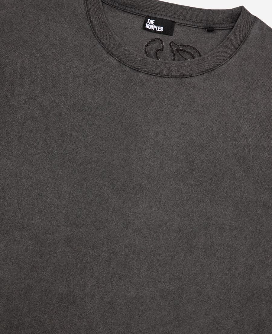 The Kooples HOMME BLACK WASHED t-shirt avec logo au dos noir