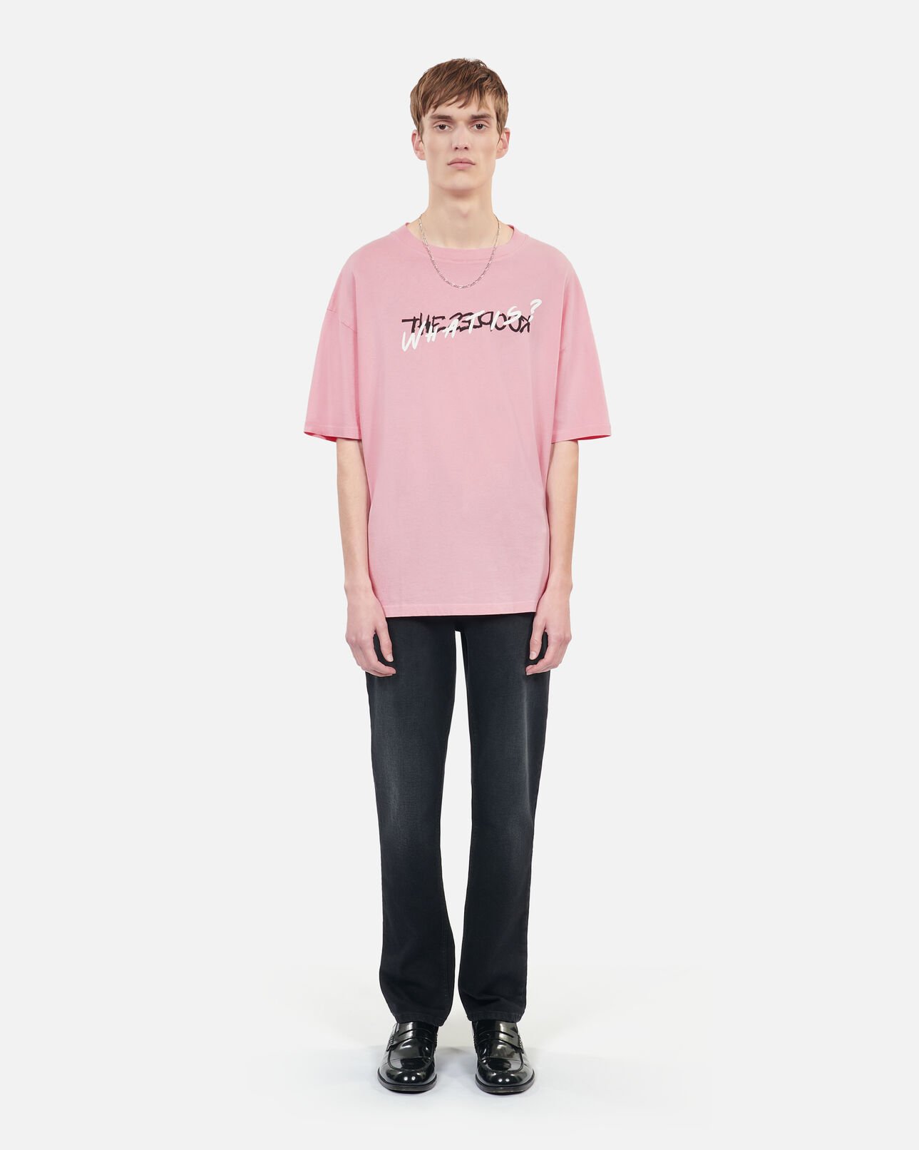 The Kooples MEN SWEET PINK light pink what is handwritten serigraphy t-shirt