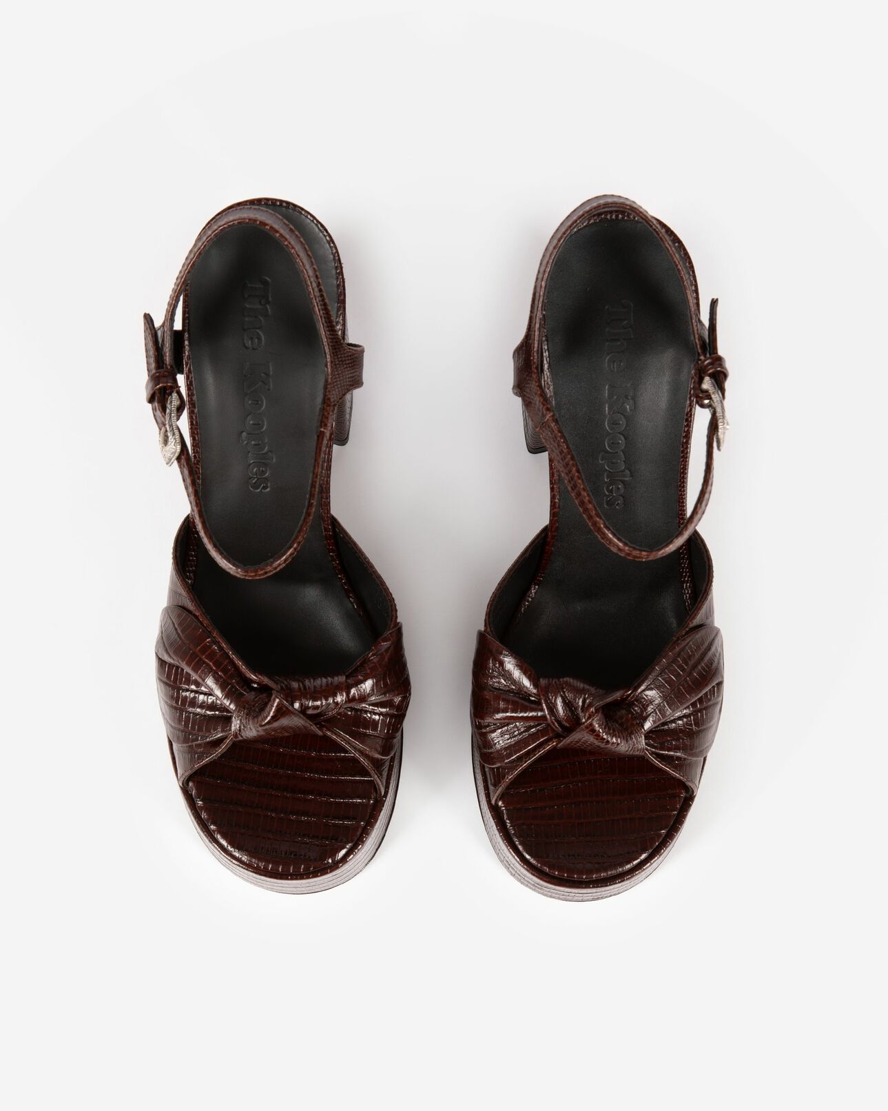 The Kooples FEMME BROWN sandales à talons en cuir marron