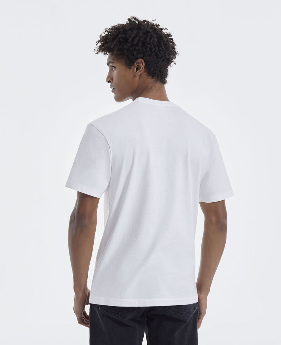 camiseta blanco crudo algodón motivo rock