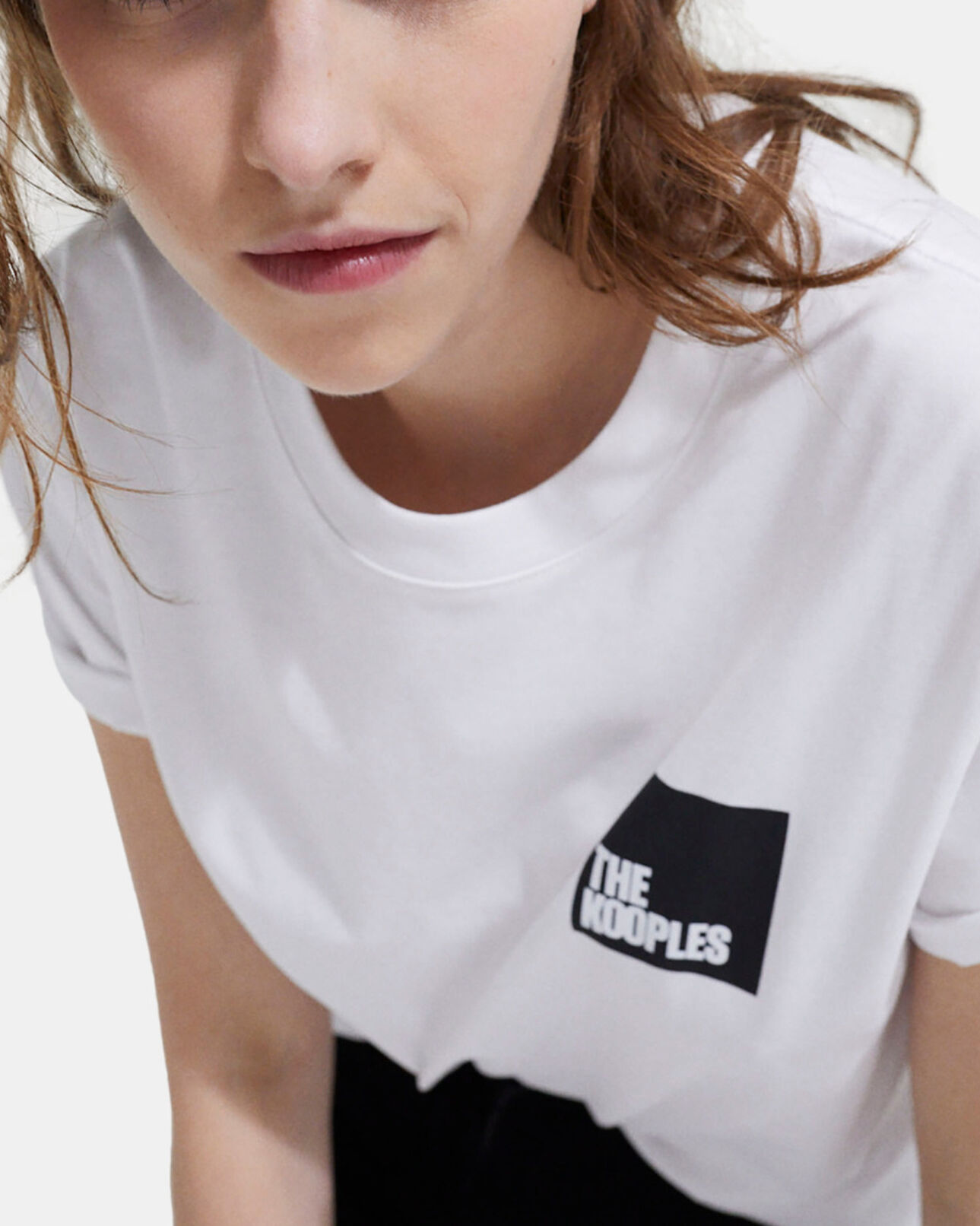 The Kooples WOMEN SNOW WHITE white t-shirt with the kooples logo