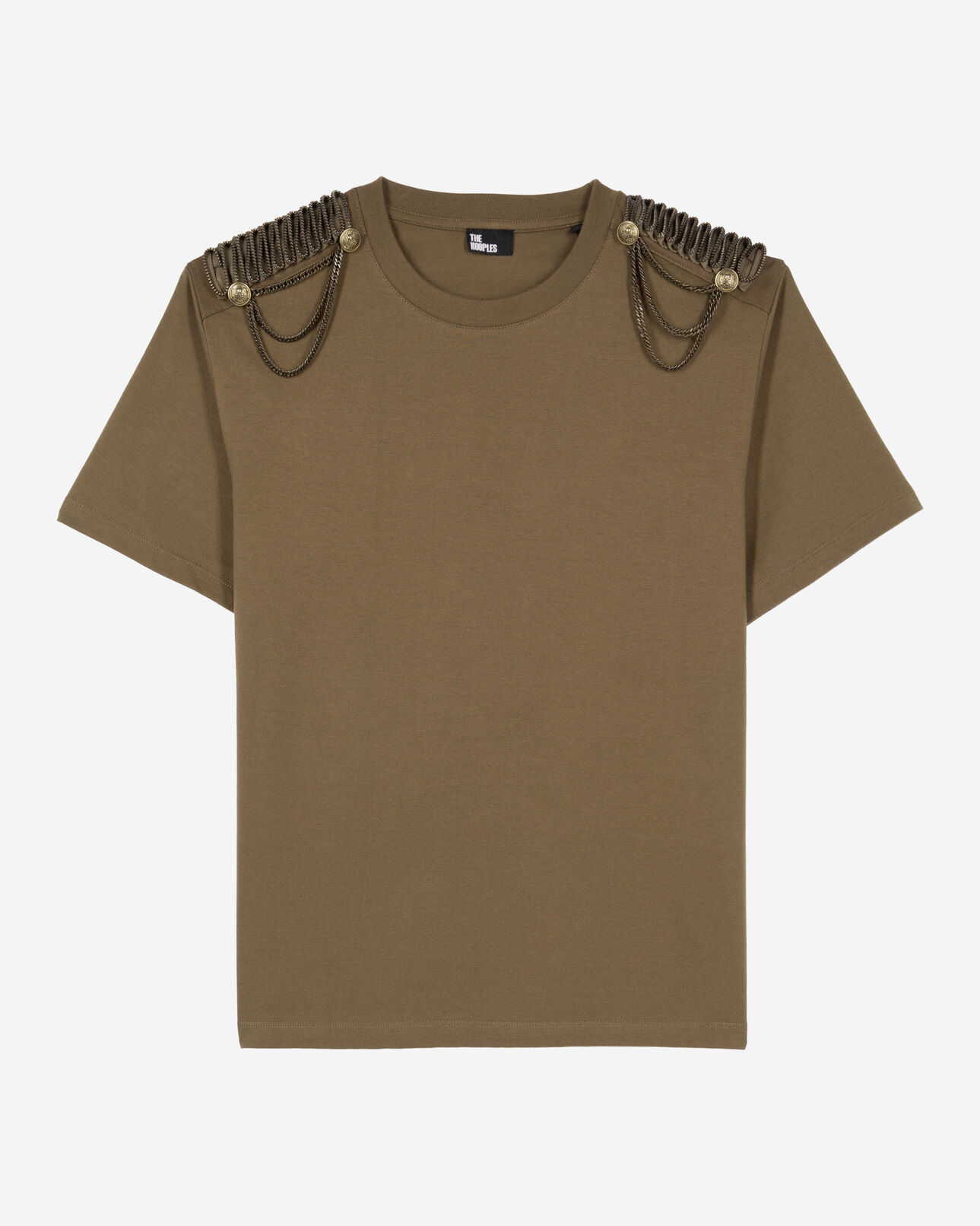 The Kooples FEMME KAKI t-shirt avec chaînes kaki