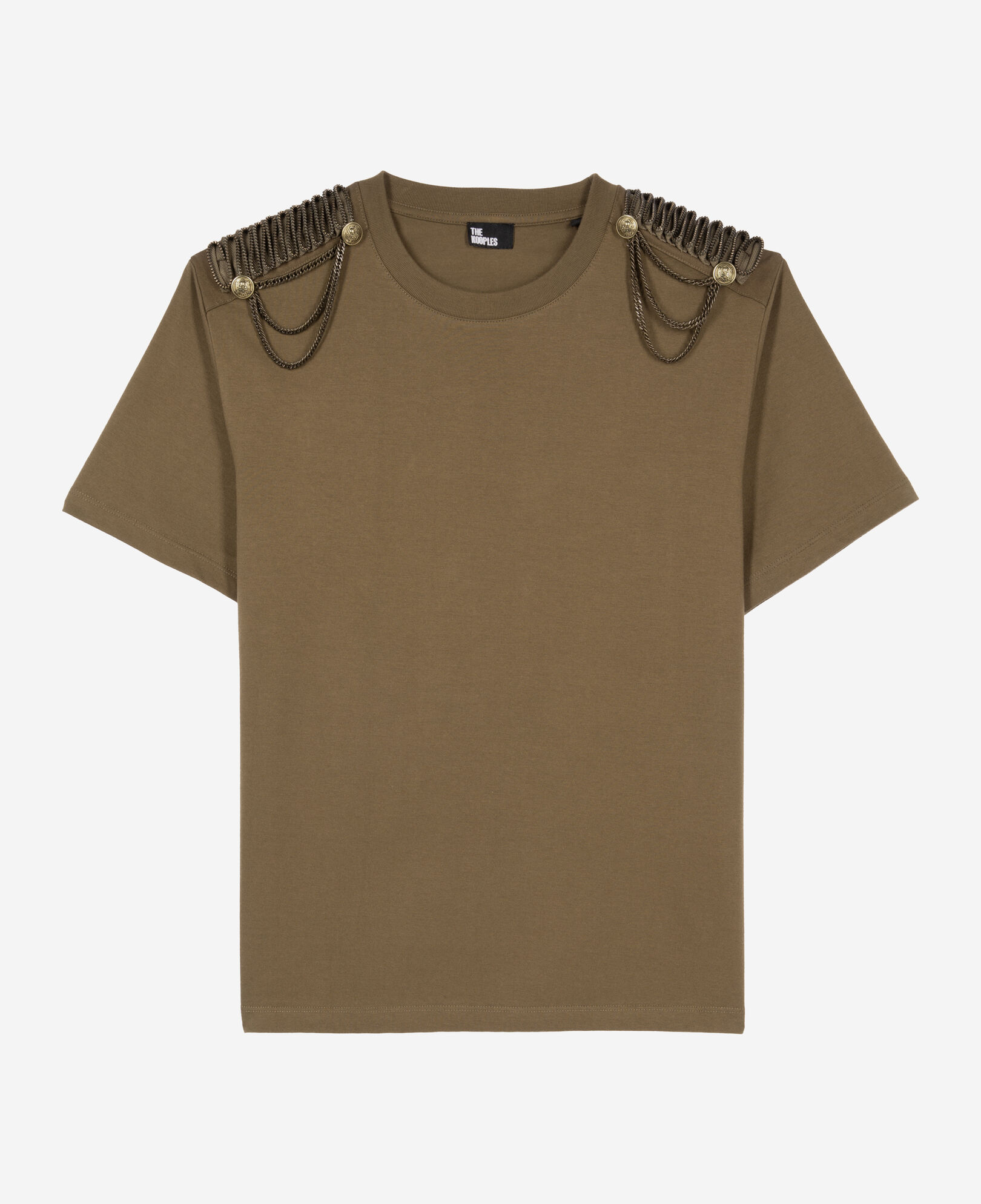 The Kooples FEMME KAKI t-shirt avec chaînes kaki