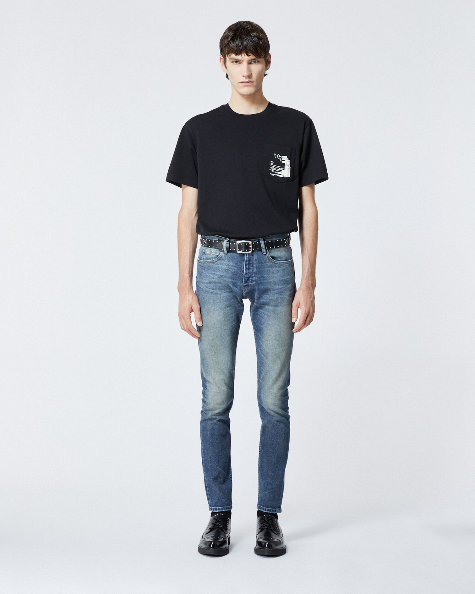 Blaue schmal geschnittene Jeans, BLUE DENIM, hi-res image number null