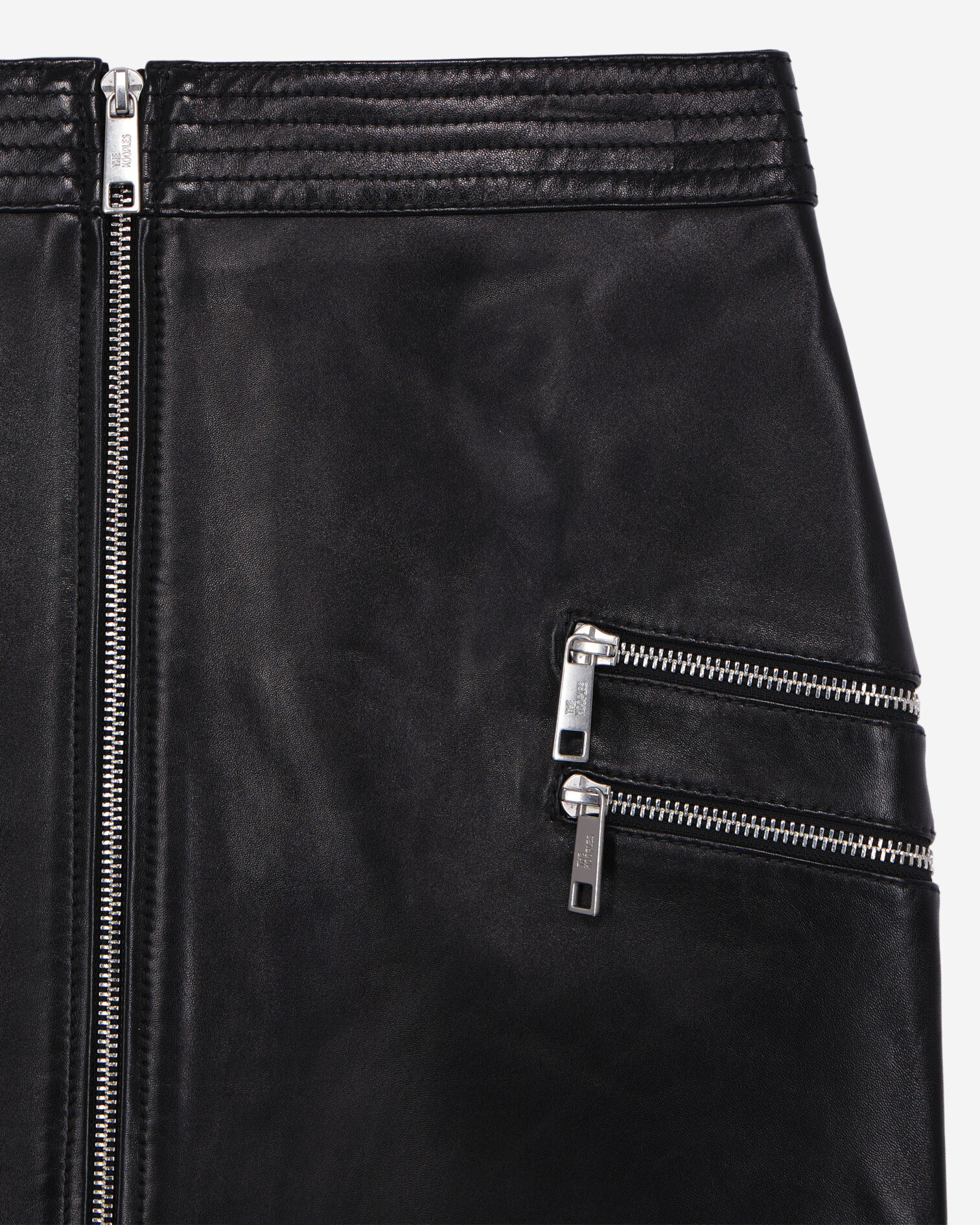 Jupe courte en cuir noire, BLACK, hi-res image number null