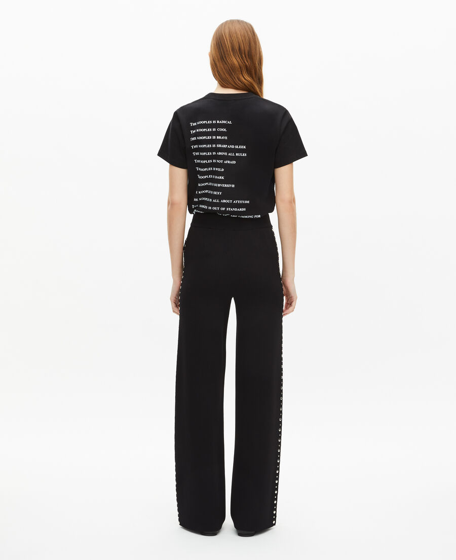 The Kooples WOMEN BLACK black knitted pants with studs