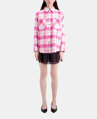 The Kooples F PINK-WHITE white and pink checkered overshirt