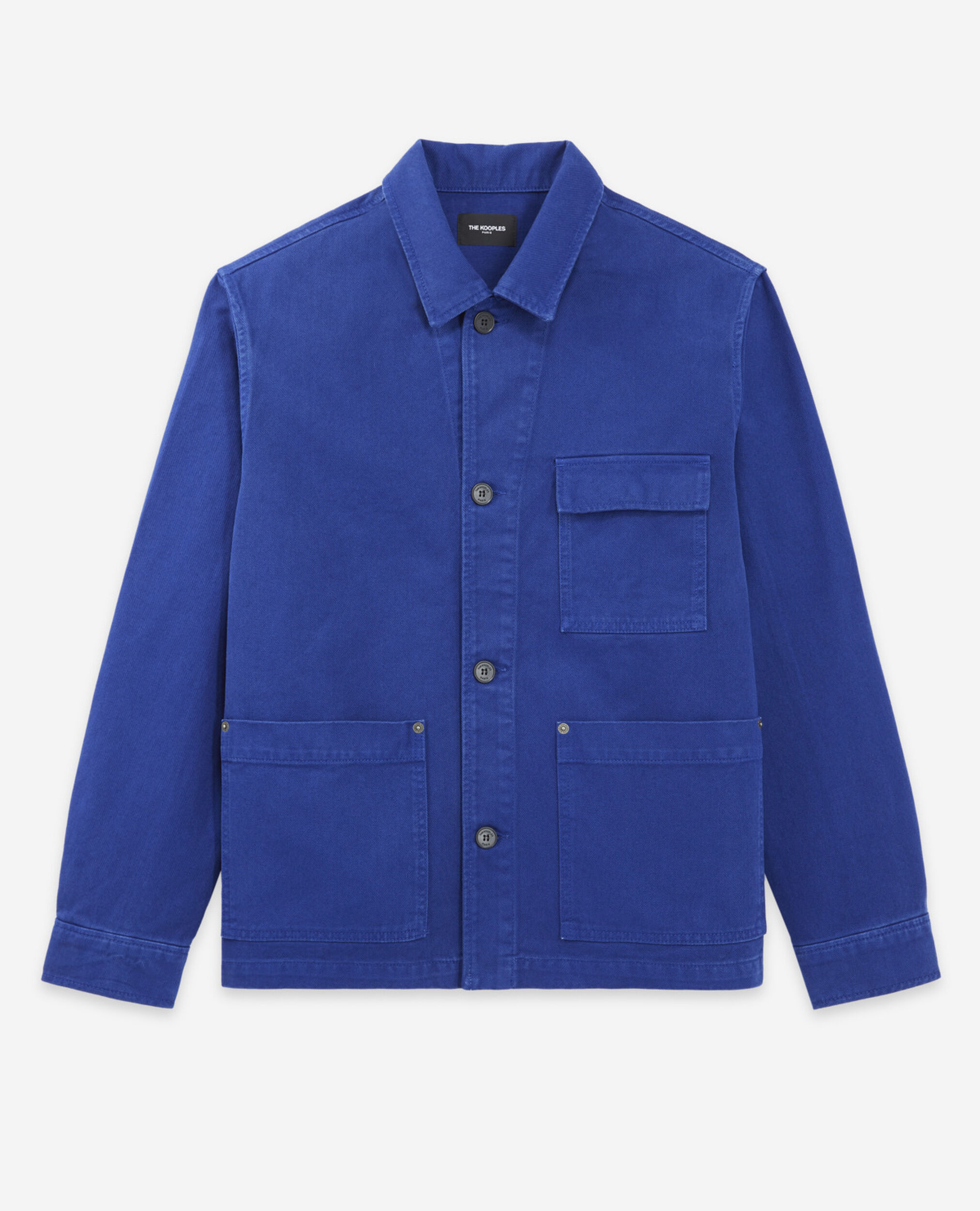 Blue canvas jacket with patch pockets, BLUE, hi-res image number null