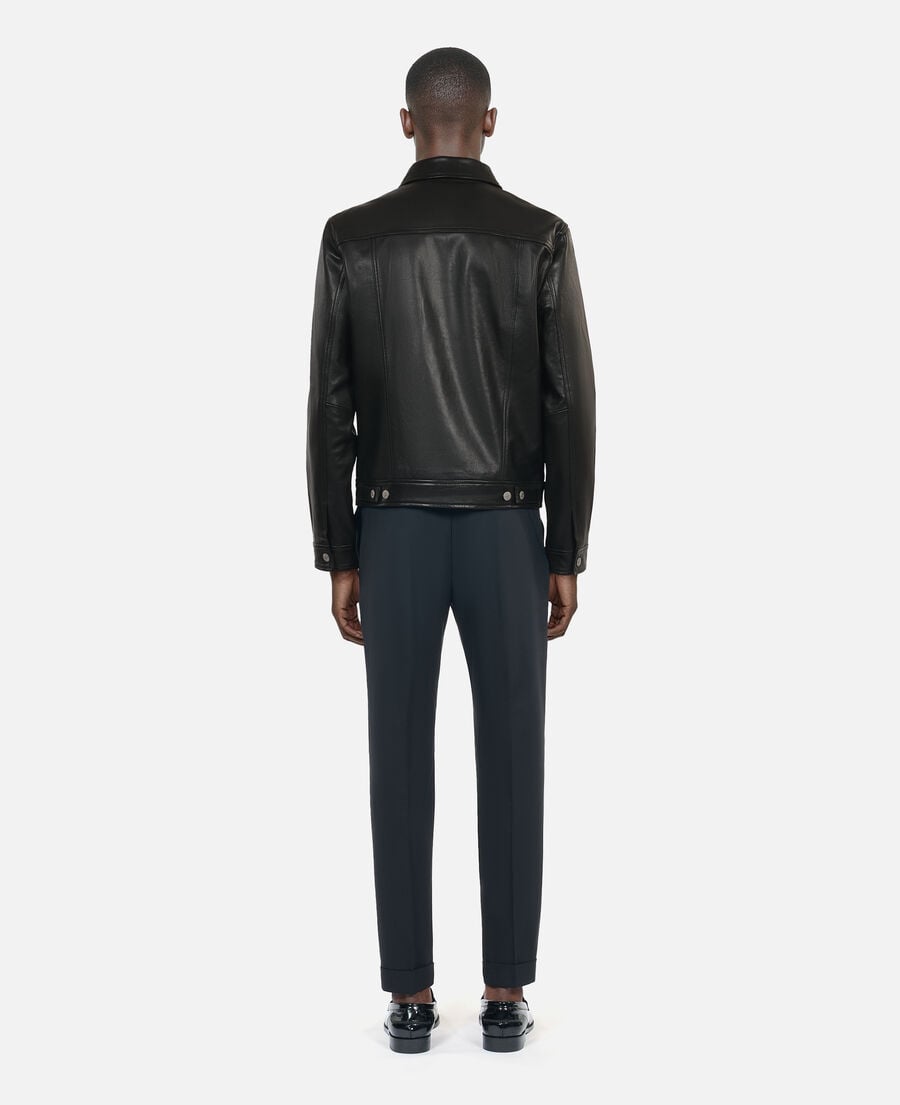 The Kooples H BLACK black leather jacket