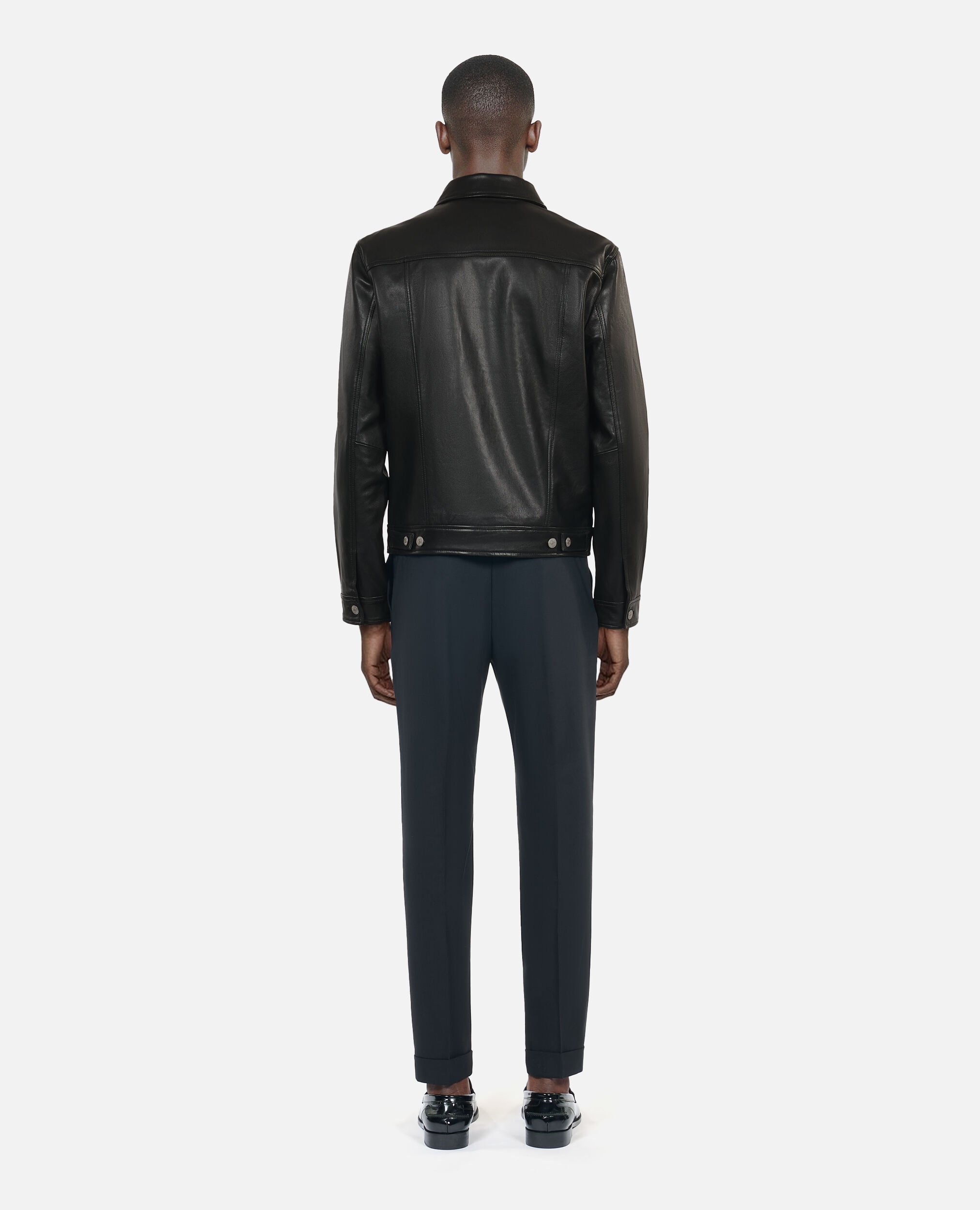 Black leather jacket, BLACK, hi-res image number null