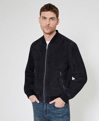 The Kooples MEN DARK NAVY blue suede bombers