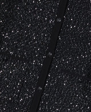 The Kooples FEMME BLACK cardigan à sequins en maille noire