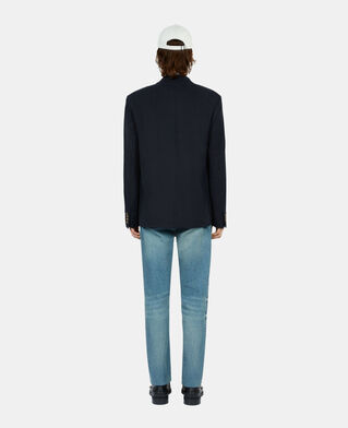 The Kooples HOMME DARK NAVY blazer en lin bleu marine