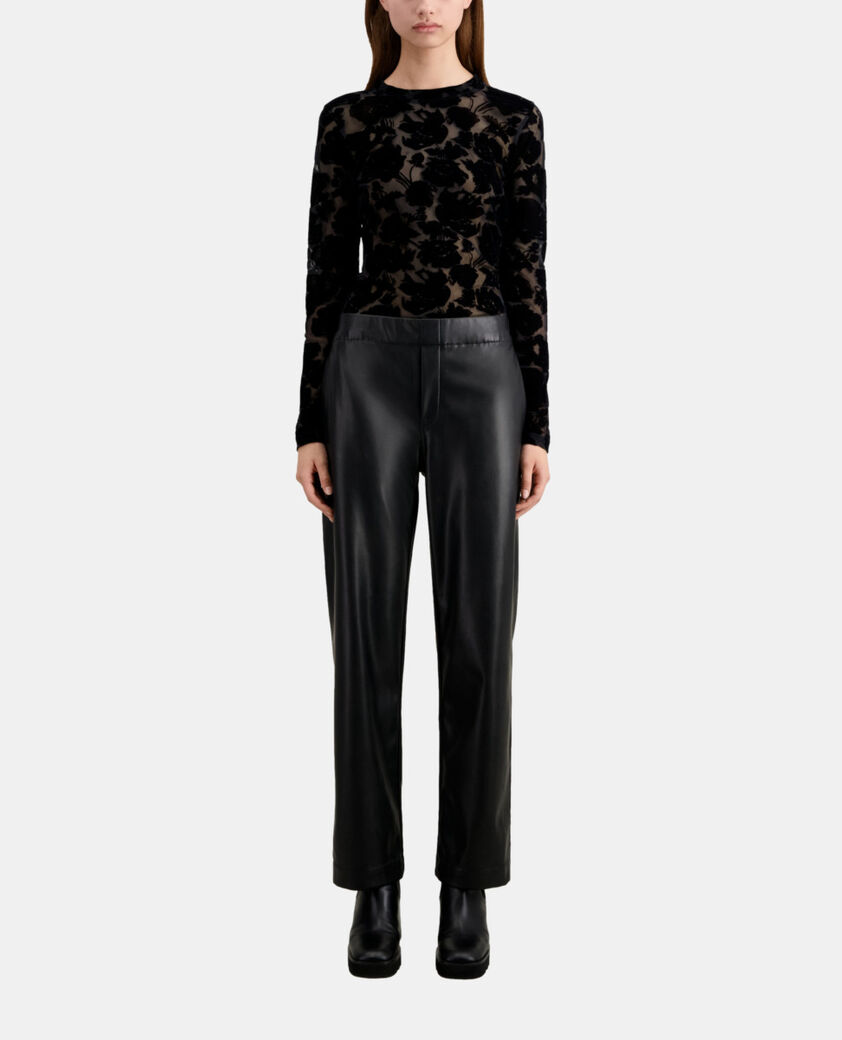 The Kooples WOMEN BLACK black leather effect trousers