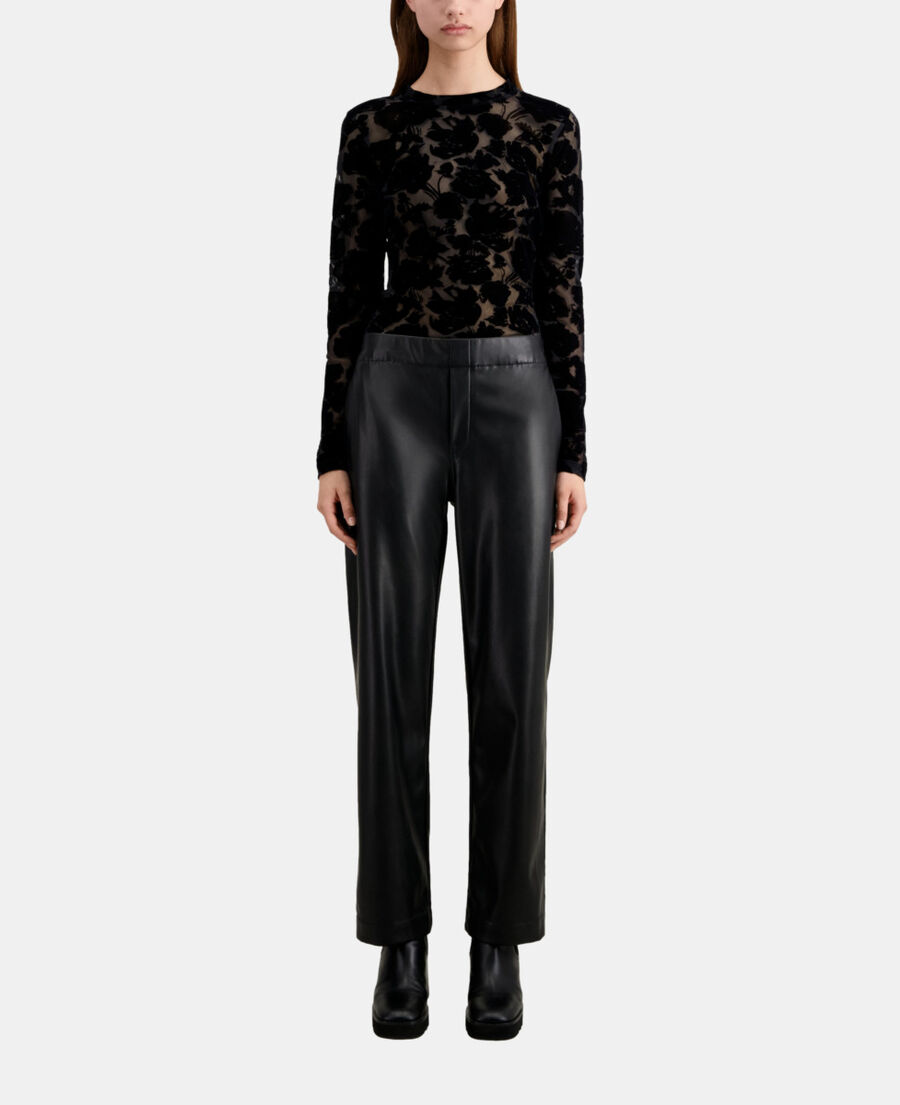 The Kooples F BLACK black leather effect trousers