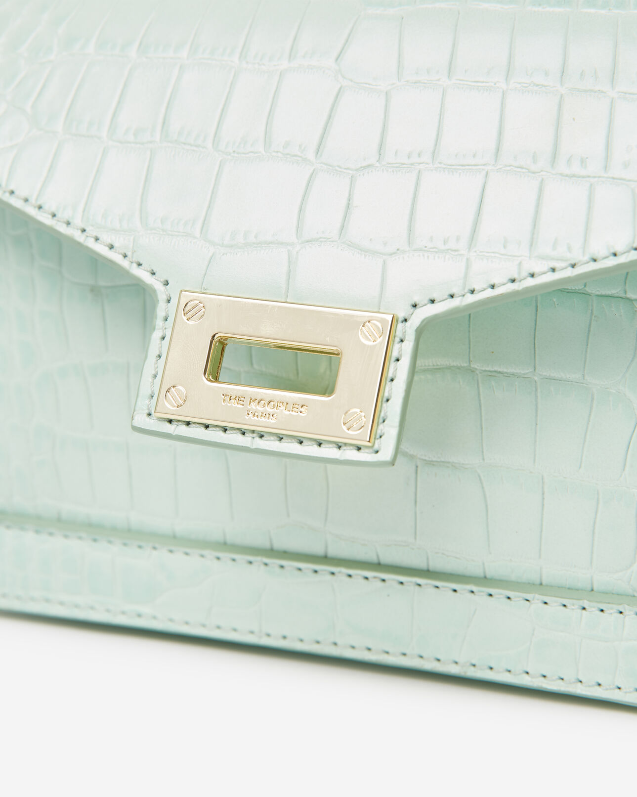 The Kooples FEMME LIGHT MINT / AQUA sac small emily cuir faux vert menthe fermoir métal