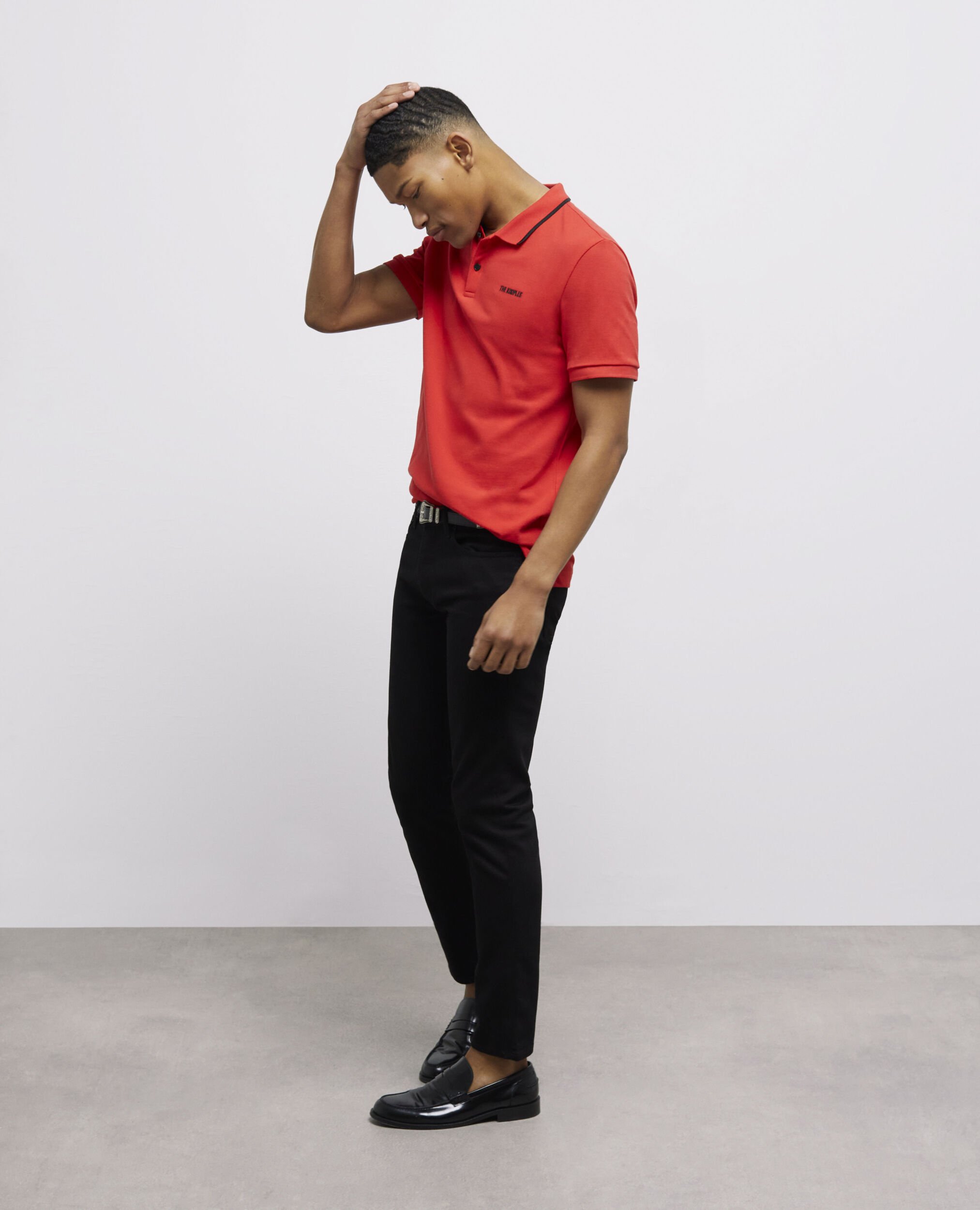 Black and 2025 red polo pants
