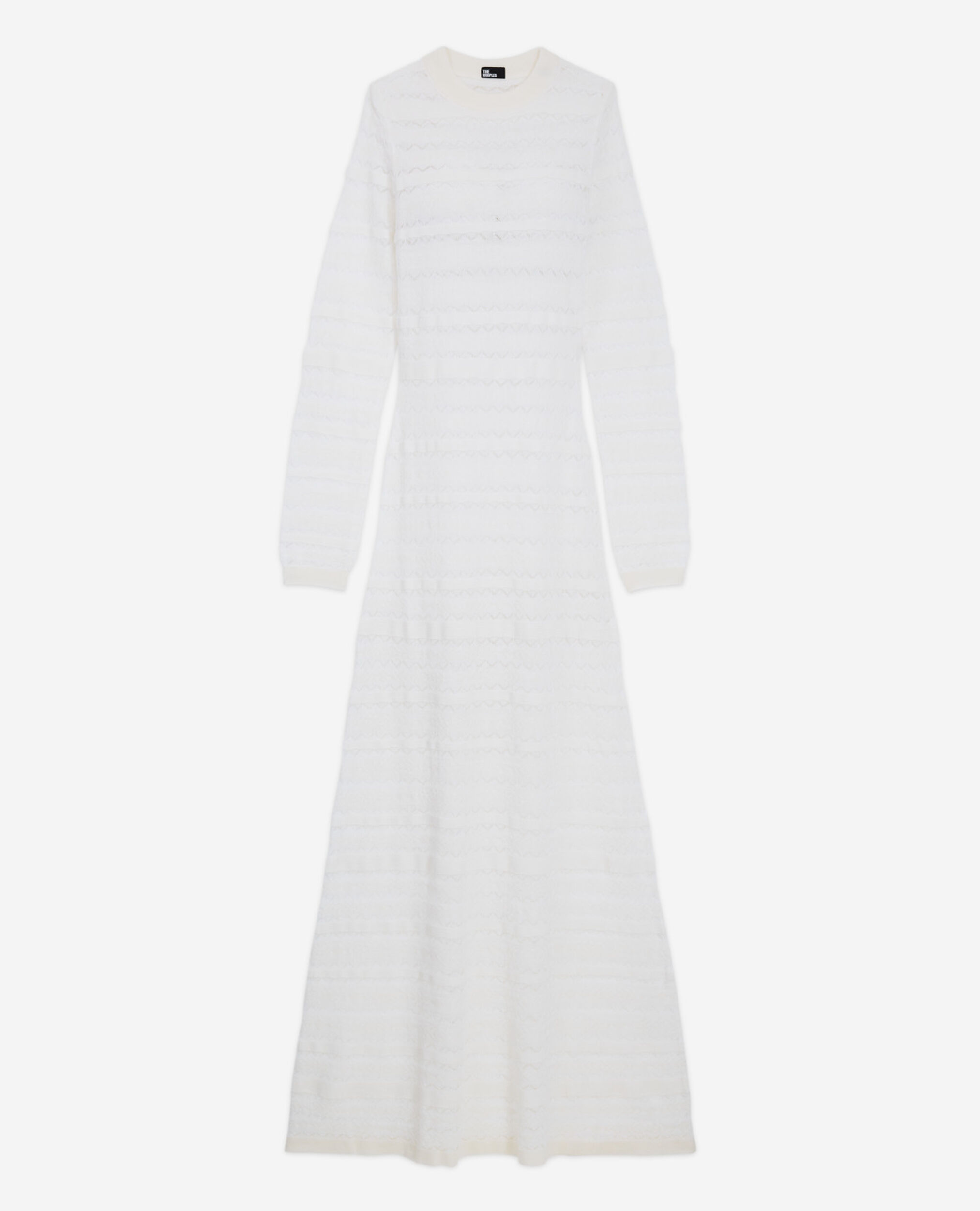 Long white wool dress, LIGHT BEIGE, hi-res image number null