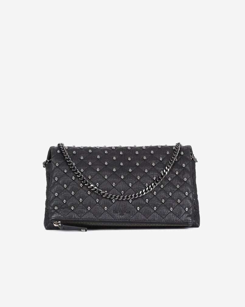 The Kooples FEMME BLACK pochette héritage medium en cuir noire