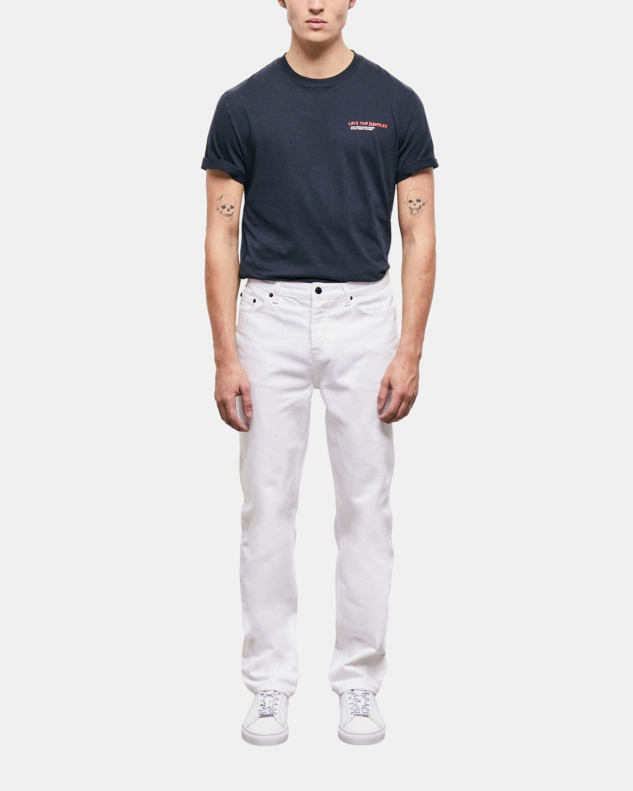 The Kooples HOMME WHITE jean droit blanc